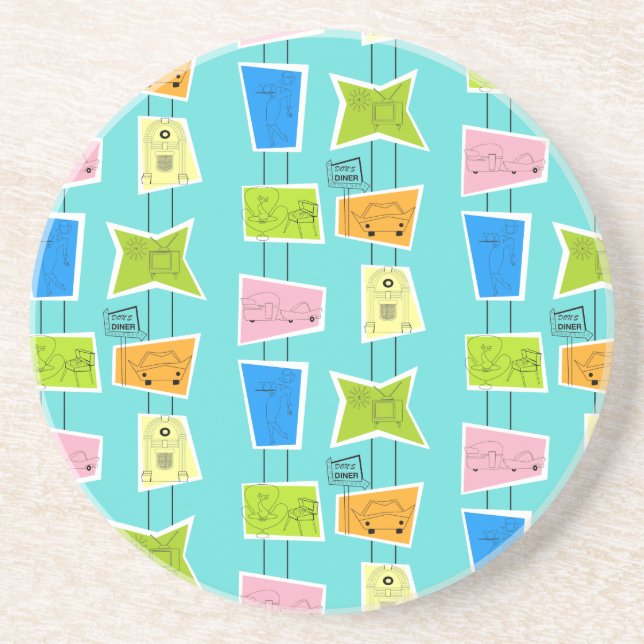 Posavasos Pascua de arenisca atómica retro para kitsch (Frente)