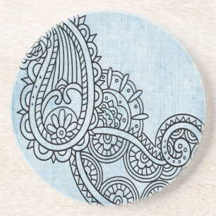 Posavasos Pascua de arenisca azul Mehndi Motif
