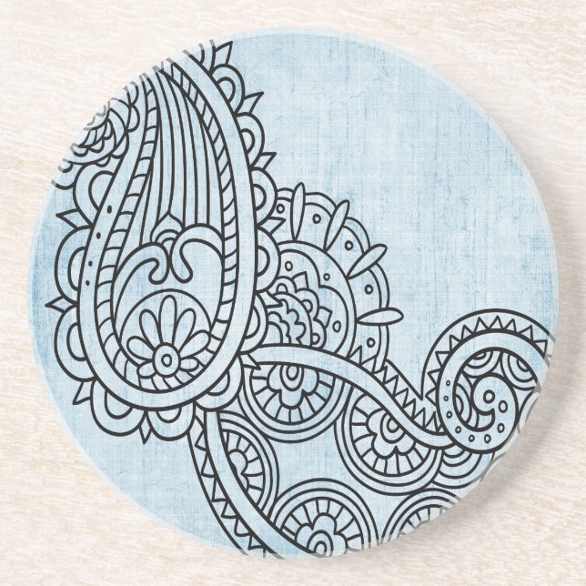 Posavasos Pascua de arenisca azul Mehndi Motif (Frente)