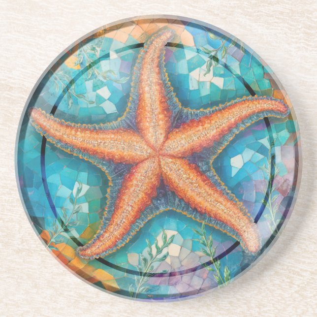 Posavasos Pascua de arenisca con mosaico estrellado (Frente)