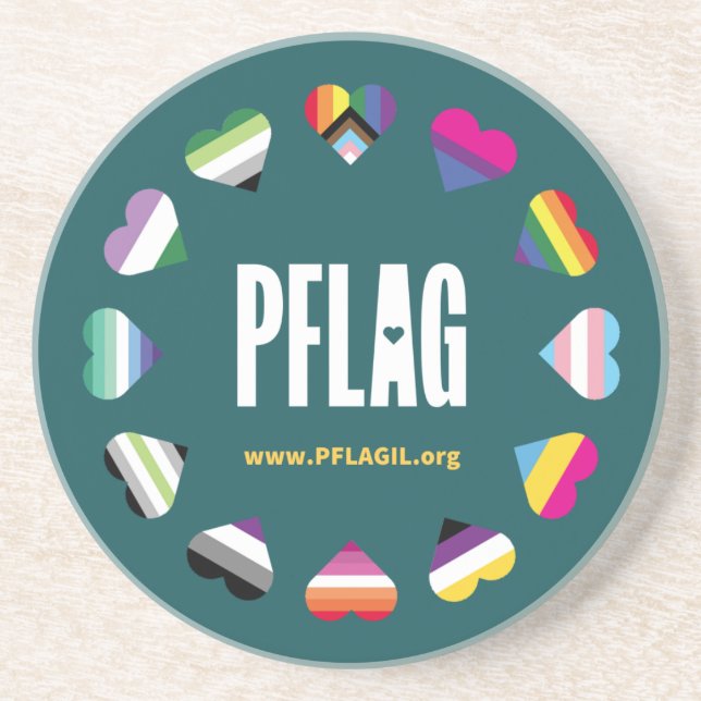 Posavasos Pascua de arenisca de 12 Hearts Circle PFLAG (Frente)