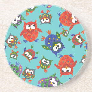 Posavasos Pascua de arenisca de búho personalizado Cute, tur