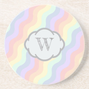Posavasos Pascua de arenisca de las olas del arcoiris pastel