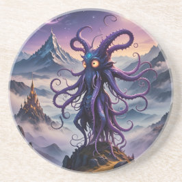 Posavasos Pascua de arenisca de octopus de espacio púrpura