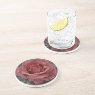 Posavasos Pascua de arenisca de Rosa floral - Elegante y dur