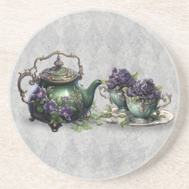 Posavasos Pascua de arenisca de té de bruja gris clara