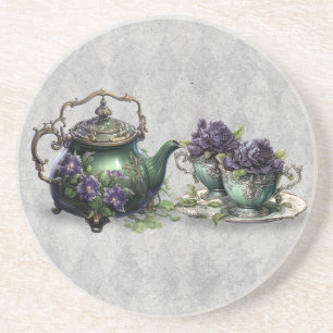 Posavasos Pascua de arenisca de té de bruja gris clara