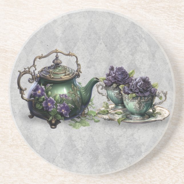 Posavasos Pascua de arenisca de té de bruja gris clara (Frente)