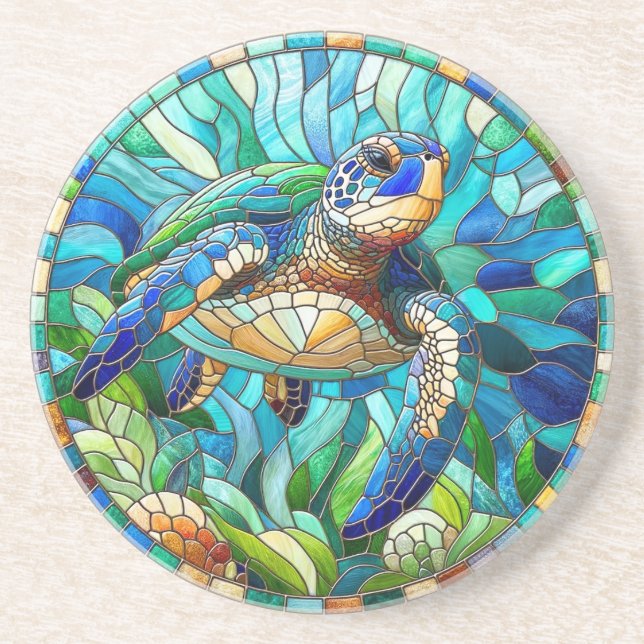 Posavasos Pascua de arenisca de tortuga marina (Frente)
