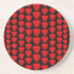Posavasos Pascua de arenisca del patrón del corazón rojo