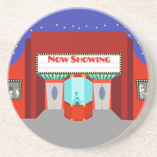 Posavasos Pascua de arenisca en teatro de cine retro (Frente)