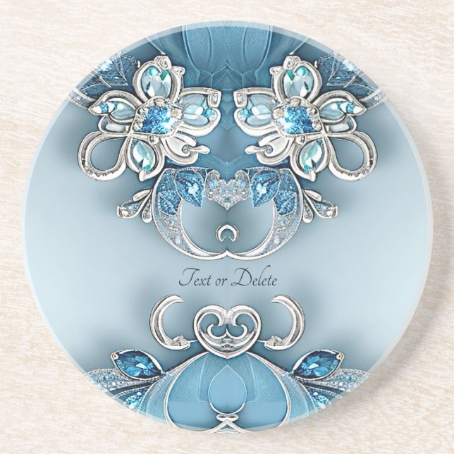 Posavasos Pascua de arenisca floral azul (Frente)