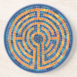 Posavasos Pascua de arenisca LABYRINTH IV - Azul