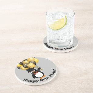Posavasos Pascua de arenisca pingüino de Año Nuevo
