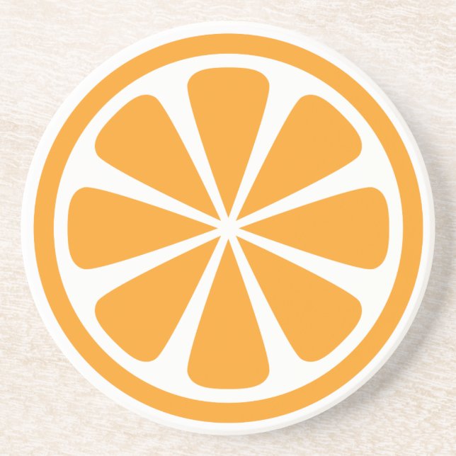 Posavasos Pascua de arenisca redonda de Naranja Slice (Frente)