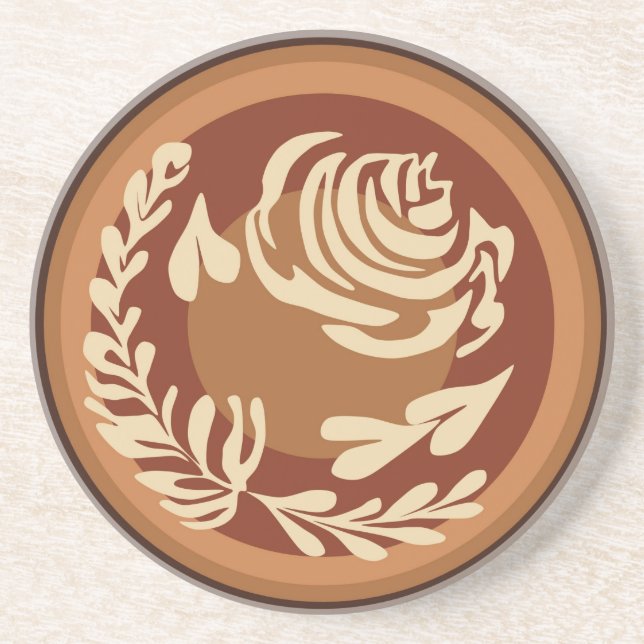 Posavasos Pascua de arte de latte Rosa (Frente)