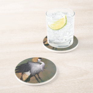 Posavasos Pascua de ave de grúa cruzada de gris