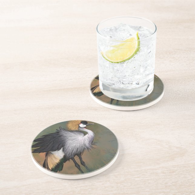 Posavasos Pascua de ave de grúa cruzada de gris (Lado)