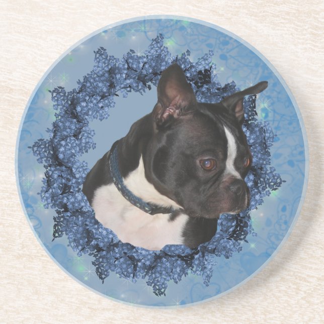 Posavasos Pascua de bebida para perro de Boston Terrier (Frente)