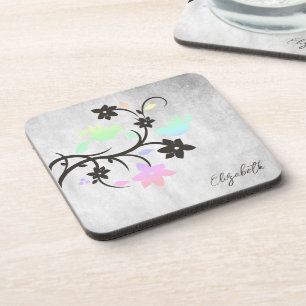 Posavasos Pascua de Bebida Rainbow Pastel Lovebirds