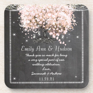 Posavasos Pascua de Boda Chalkboard Bride y Groom