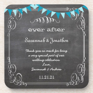 Posavasos Pascua de Boda Chalkboard Bride y Groom