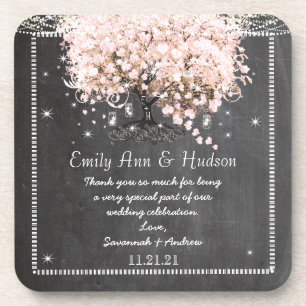 Posavasos Pascua de Boda Chalkboard Bride y Groom