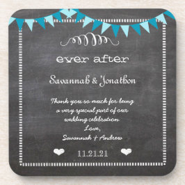 Posavasos Pascua de Boda Chalkboard Bride y Groom