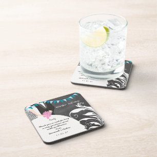 Posavasos Pascua de Boda Chalkboard Bride y Groom