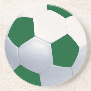 Posavasos Pascua de bolas de fútbol verde y blanco