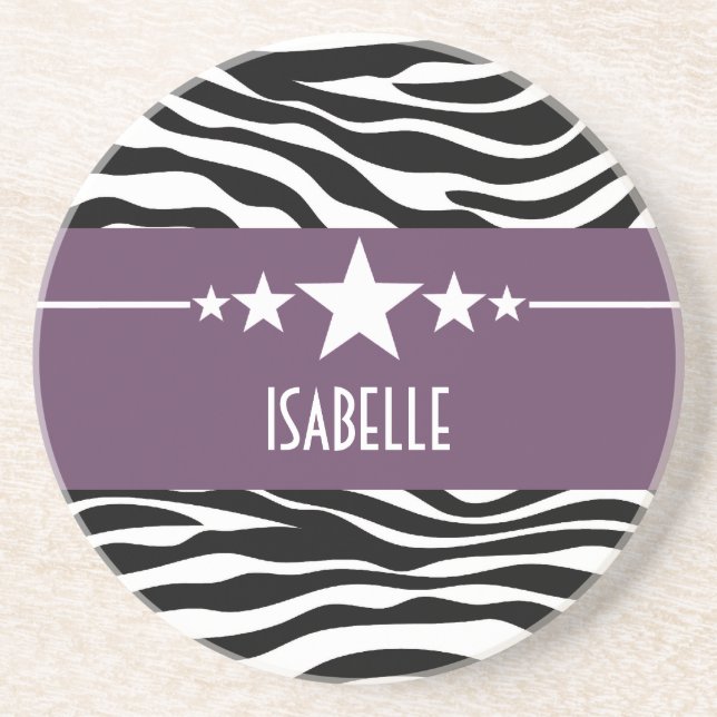 Posavasos Pascua de cebra de estrella morada (Frente)