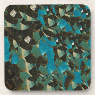 Posavasos Pascua de corcho azul de mosaico