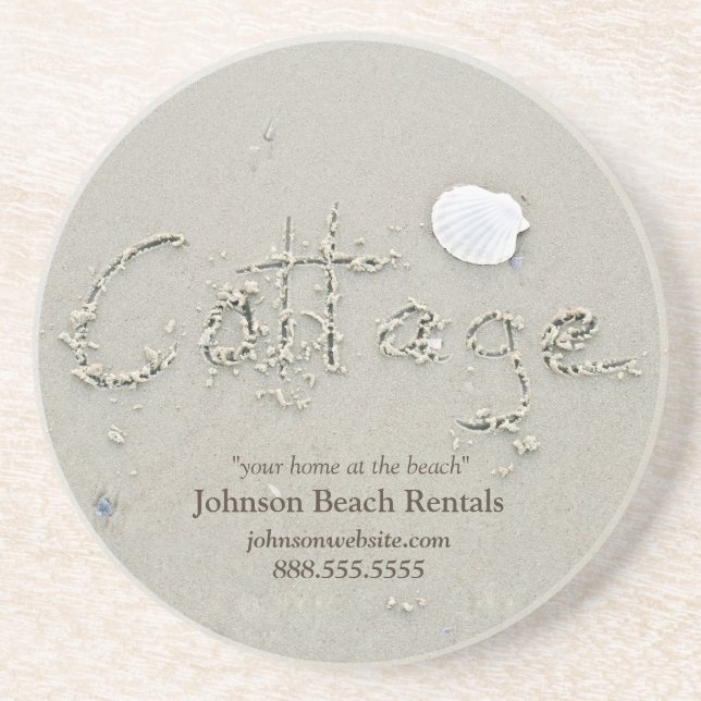 Posavasos Pascua de escritura de arena para cabañas de playa (Frente)