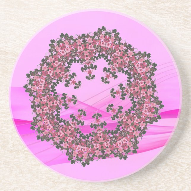 Posavasos Pascua de flores rosadas (Frente)