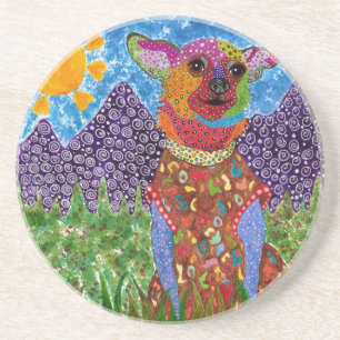 Posavasos Pascua de garras de perro en azul