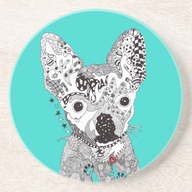 Posavasos Pascua de garras de perro en azul (Frente)