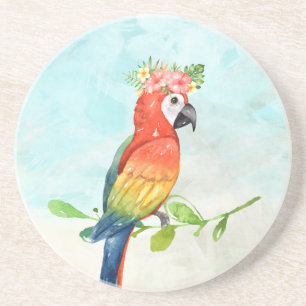 Posavasos Pascua de loro de playa tropical