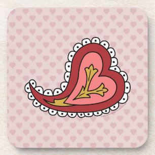Posavasos Pascua de Paisley Heart Square