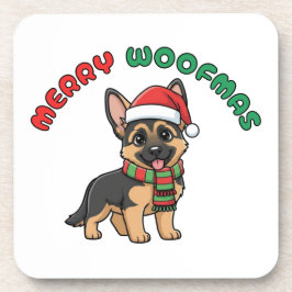 Posavasos Pascua de pastor alemana navidades: Merry Woofmas