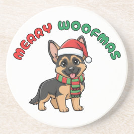 Posavasos Pascua de pastor alemana navidades: Merry Woofmas