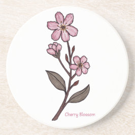 Posavasos Pascua de piedra arenisca con flores de cerezo