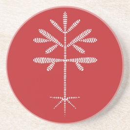 Posavasos Pascua de piedra arenisca en rojo con un enganche