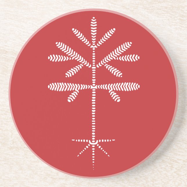 Posavasos Pascua de piedra arenisca en rojo con un enganche  (Frente)