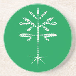 Posavasos Pascua de piedra arenisca en verde con aplomo blan