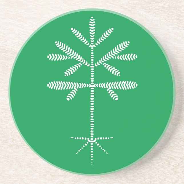 Posavasos Pascua de piedra arenisca en verde con aplomo blan (Frente)