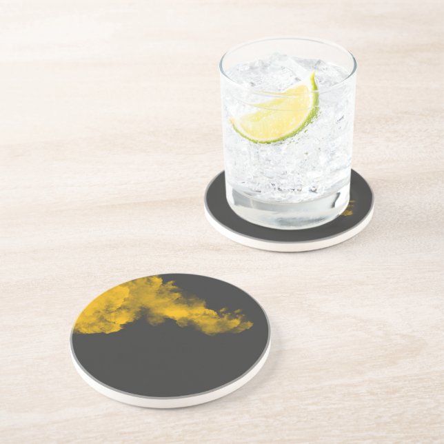 Posavasos Pascua de piedra de arenisca amarilla con un único (Lado)