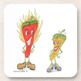 Posavasos Pascua de pimienta roja y amarilla