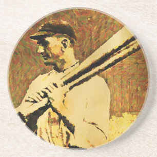 Posavasos Pascua de pintura de aceite de jugador de béisbol