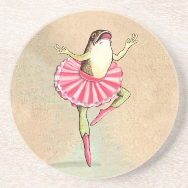 Posavasos Pascua de rana bailarina feliz (Frente)