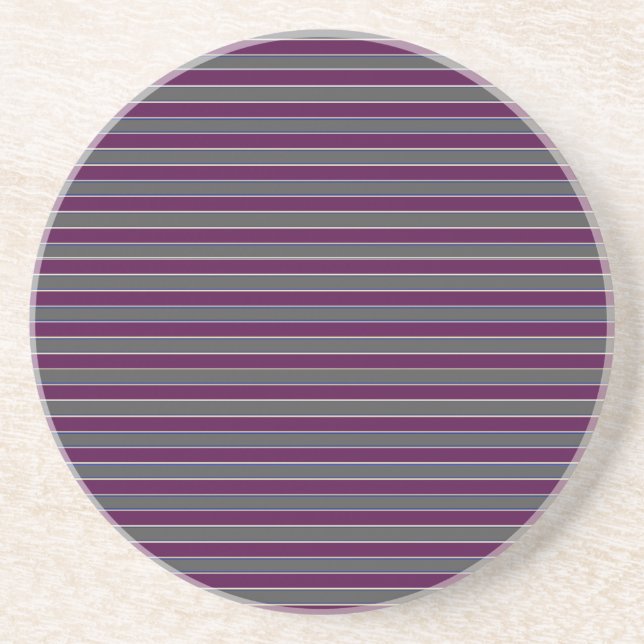 Posavasos Pascua de rayas moradas y grises (Frente)